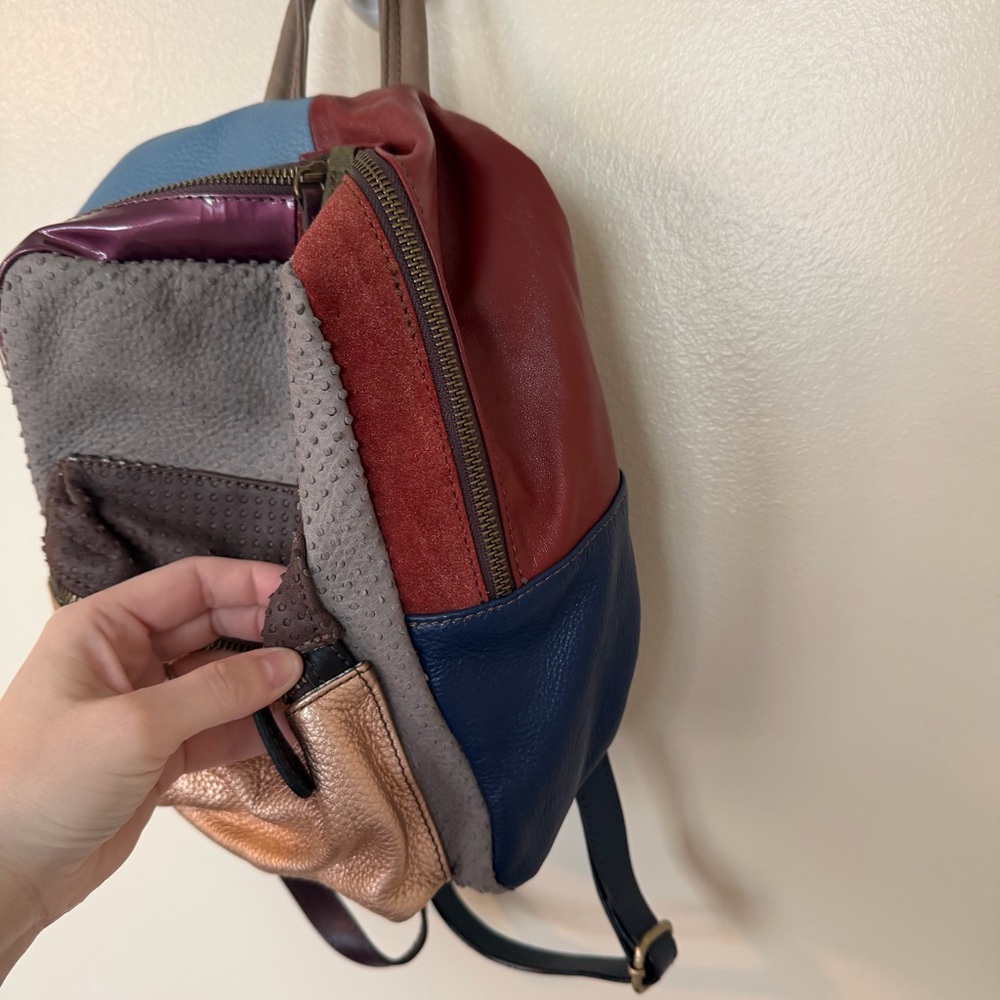 REFLEUR Patchwork Leather Colorful Mini Backpack - Picture 6 of 9